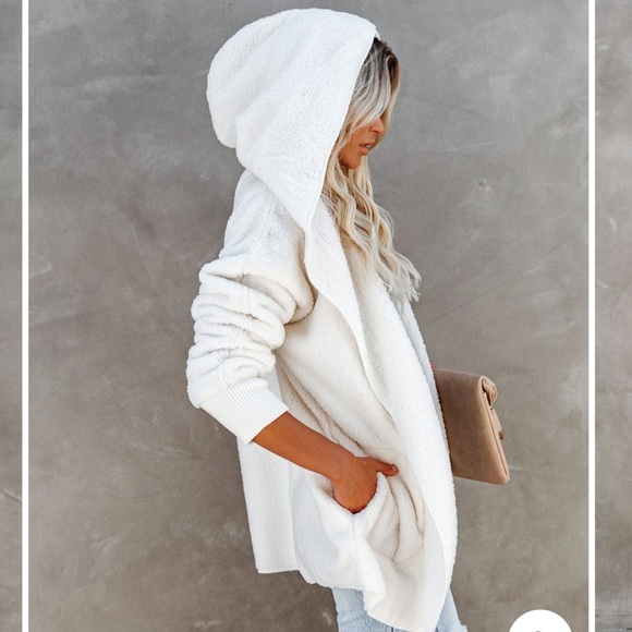 New Faux Fur Sherpa Hoodie Jacket Coat Cardigan OS - Picture 11 of 12